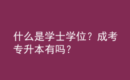 什么是學士學位？成考專升本有嗎？