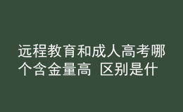 遠(yuǎn)程教育和成人高考哪個(gè)含金量高 區(qū)別是什么