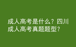 成人高考是什么？四川成人高考真題題型？