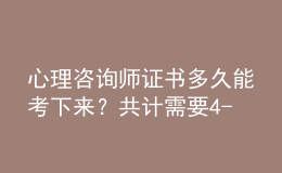 心理咨詢師證書(shū)多久能考下來(lái)？共計(jì)需要4-5個(gè)月