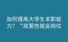 如何提高大學(xué)生求職能力？“政策性就業(yè)崗位”有哪些？這個培訓(xùn)班全講了！
