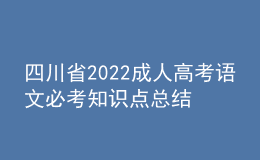 四川省2022成人高考語文必考知識點總結(jié)