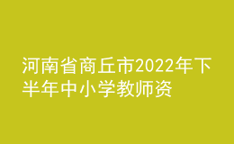 河南省商丘市2022年下半年中小學教師資格認定公告