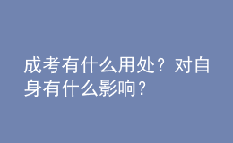 成考有什么用處？對自身有什么影響？