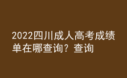 2022四川成人高考成績(jī)單在哪查詢？查詢不了的原因是什么？
