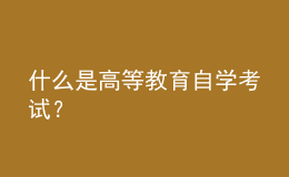 什么是高等教育自學(xué)考試？