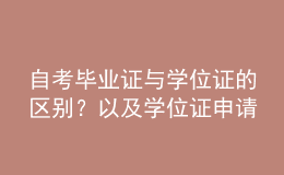 自考畢業(yè)證與學位證的區(qū)別？以及學位證申請條件？ 