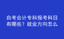 自考會計?？茍罂伎颇坑心男?？就業(yè)方向怎么樣？ 