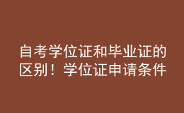 自考學(xué)位證和畢業(yè)證的區(qū)別！學(xué)位證申請(qǐng)條件是什么？ 