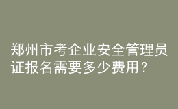 鄭州市考企業(yè)安全管理員證報(bào)名需要多少費(fèi)用？