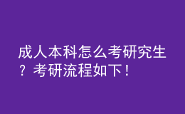 成人本科怎么考研究生？考研流程如下！