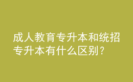成人教育專(zhuān)升本和統(tǒng)招專(zhuān)升本有什么區(qū)別？ 