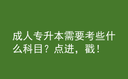 成人專升本需要考些什么科目？點(diǎn)進(jìn)，戳！