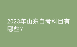 2023年山東自考科目有哪些？ 
