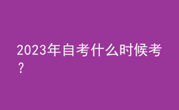 2023年自考什么時(shí)候考？ 