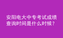 安陽電大中?？荚嚦煽儾樵儠r間是什么時候？