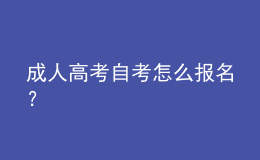 成人高考自考怎么報名？