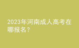 2023年河南成人高考在哪報(bào)名？