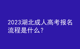 2023湖北成人高考報名流程是什么？