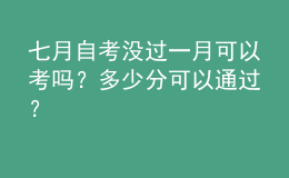 七月自考沒過一月可以考嗎？多少分可以通過？ 