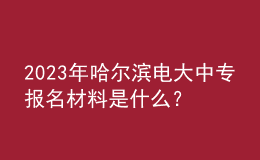 2023年哈爾濱電大中專報名材料是什么？