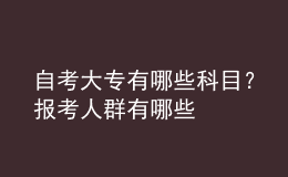 自考大專有哪些科目？報(bào)考人群有哪些 