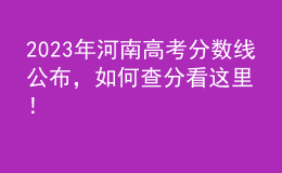 2023年河南高考分?jǐn)?shù)線公布，如何查分看這里！