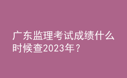 廣東監(jiān)理考試成績(jī)什么時(shí)候查2023年？