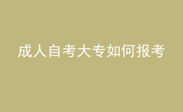成人自考大專如何報(bào)考 