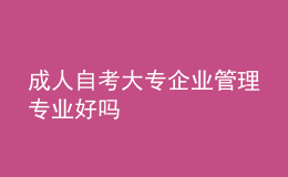 成人自考大專(zhuān)企業(yè)管理專(zhuān)業(yè)好嗎 