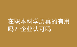 在職本科學(xué)歷真的有用嗎？企業(yè)認(rèn)可嗎 