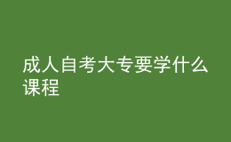 成人自考大專(zhuān)要學(xué)什么課程 