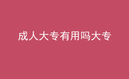 成人大專(zhuān)有用嗎大專(zhuān)