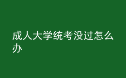成人大學統(tǒng)考沒過怎么辦