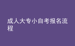 成人大專(zhuān)小自考報(bào)名流程 