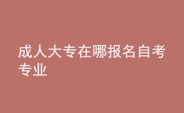 成人大專在哪報名自考專業(yè) 