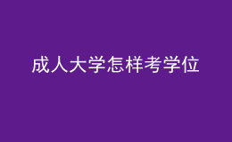 成人大學怎樣考學位