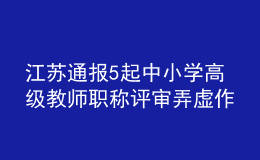 江蘇通報5起中小學(xué)高級教師職稱評審弄虛作假案例