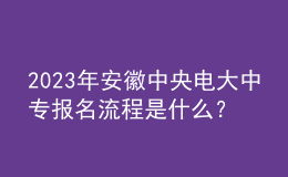 2023年安徽中央電大中專報名流程是什么？