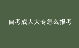 自考成人大專(zhuān)怎么報(bào)考 