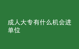 成人大專(zhuān)有什么機(jī)會(huì)進(jìn)單位