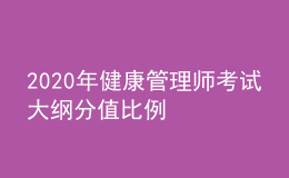 2020年健康管理師考試大綱分值比例  （基礎(chǔ)知識(shí)&及實(shí)踐技能）