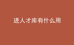 進(jìn)人才庫(kù)有什么用