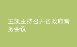 王凱主持召開省政府常務(wù)會(huì)議