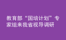 教育部“國培計劃”專家組來我省視導調研