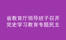省教育廳領(lǐng)導班子召開黨史學習教育專題民主生活會