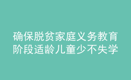 確保脫貧家庭義務(wù)教育階段適齡兒童少不失學輟學