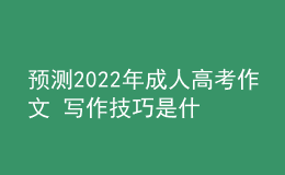 預(yù)測(cè)2022年成人高考作文 寫作技巧是什么