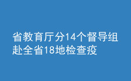 省教育廳分14個(gè)督導(dǎo)組赴全省18地檢查疫情防控工作！
