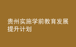 貴州實(shí)施學(xué)前教育發(fā)展提升計劃